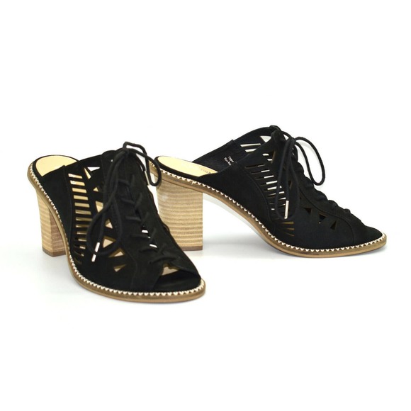 Wittner Shoes - B0 NEW WITTNER Oaks Black Suede Laser Cut-Outs Lace Up Shoes Size 39 $199
